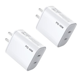 iGENJUN USB C Charger Block, 40W Dual Port Plug Wall Charger Type C Fast Charging for iPhone 16/15 and More Series, Galaxy, Pixel, Compatible with MagSafe