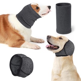 SlowTon 2 Packs Dog Calming Ear Muff and Hood Set - Upgrade Ultra Quiet Adjustable Dog Ear Cover for Noise Protection Anxiety Relief, Breathable Calming Head Wrap for Noise Cancelling