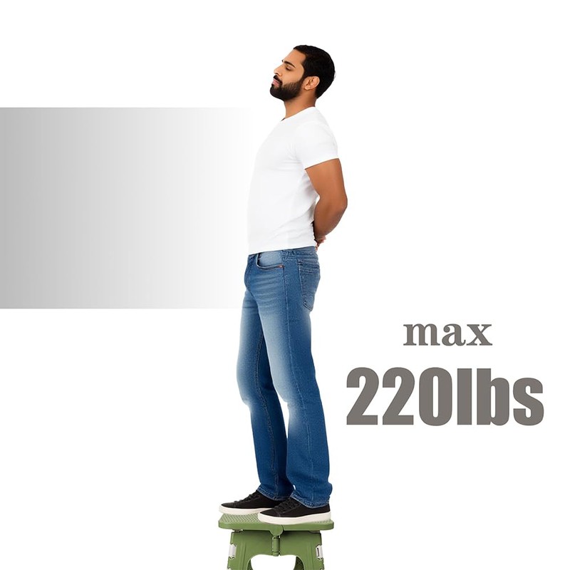 UoeRing 2-Pack Plastic Folding Stool, Portable and Hanging. Non Slip
