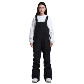 BSASB Women Snowboard Bib Snow Pants Overalls Outdoor Sport Snowboarding Pants Warm Waterproof Windproof Ski Bibs Black