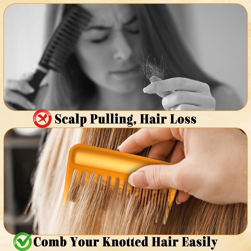Mabor 2Pcs Mini Wide Tooth Comb, Small Travel Detangling Comb