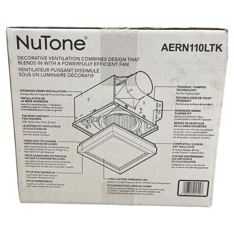 Broan-NuTone 110 CFM Square Flat Panel Bathroom Ceiling Exhaust Fan/W