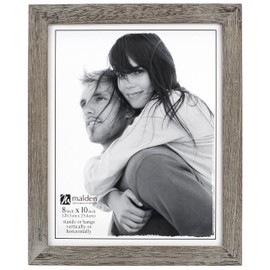 Malden International Designs Linear Wood Picture Frame, 8 by 10-Inch Gray Ridge