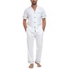COLORFULLEAF Men's Pyjamas 100% Cotton Short Sleeve Pyjamas with Button