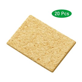 Soldering Sponge,20 pcs Iron Cleaner Pads Welding Soldering Iron Sponge Soldering Tip Cleaning Sponge Soldering Iron Cleaner,for Solder, Car, Household, Yellow,51 * 36 * 3mm