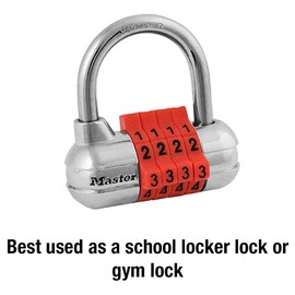 Master Lock Set Your Own Combination Padlock, Gym Locker Locks with Code for Securing Indoor Valuables, Color May Vary, ‎1523D