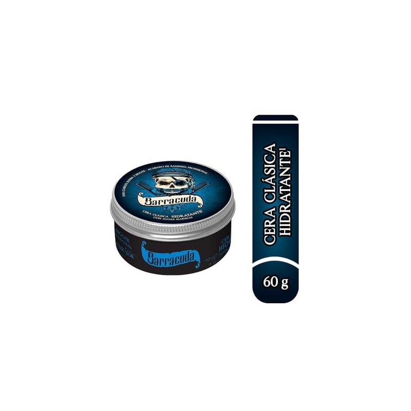 Barracuda Cera para el Cabello Hidratante 60g, Acabado Profesional, Algas