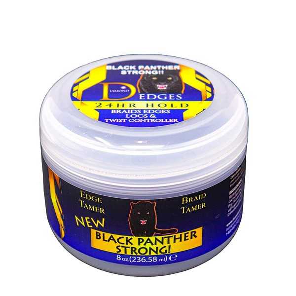 DIAMOND EGDES BLACK PANTHER STRONG Styling Gel. Great for Curly Hair, 8 Ounce