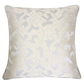 Homey COZY Satin Jacquard Throw Pillow Cover,Silk Bird Series Gray Geometric Large Sofa Couch Cushion Decorative Pillow Case 20 x 20 Inch, Cover Only