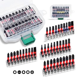 Geinxurn Impact Multi Screwdriver Bits Set, 40pieces Magnetic S2 Steel 1”Insert Bits Tips and Impact Bit Holder with Base and Storage Box