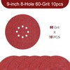 9 inch Sanding Discs 8 Holes 60 Grit Hook and