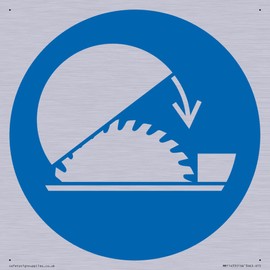 Mandatory: Use table saw adjustable guard Sign - 150x150mm - S15