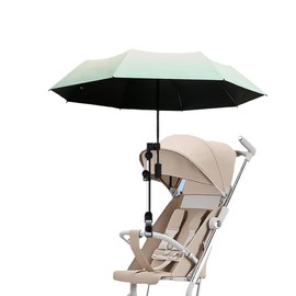Nakazawa Stroller Umbrella With Adjustable Universal Clamp,Clip On Umbrella With Clip On UPF 50+ Great for Pushchair,Strollers，Beach Chair（gradient green）