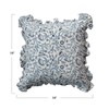Creative Co-Op, Blue Square Floral Cotton Blend Pillow