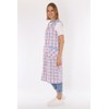 Schuerzenfabrik Button Gown Women's Mixed Fabric Checked Apron Sleeveless Cooking