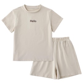 [Maeau] ガールズ半ズボン セパレート お洒落 パンツ 出産祝い ベージュ 90