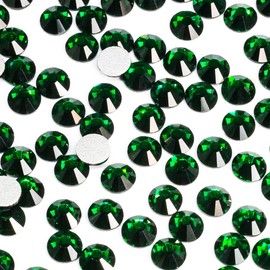 Emerald Green Nail Rhinestones 1600pcs SS20 Bulk Nail Art Round Flatback K9 Glass Gems Beads Stones Diamonds Glitter Gluefix for Nail Charms Jewels Accessories Crafts Eye Face Makeup Clothes Shoes DIY