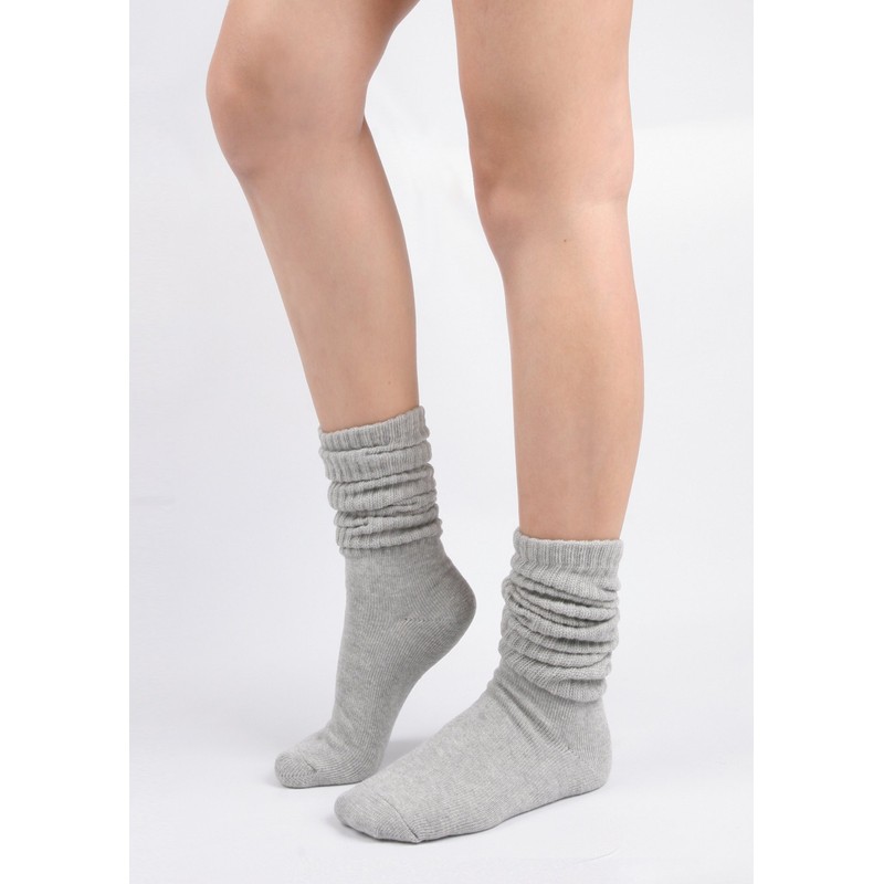 Women's Fall Winter Slouch Knit Socks (Basic Cotton Knit_Rib_4Pair)