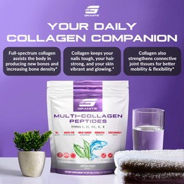 Granite Supplements Collagen Peptides Powder - Hair Skin and Nails Vitamins with Type I, II, III, V, X Hydrolyzed Collagen Peptides for Nail Growth, Bone, Mobility, & Joint Support (16oz)