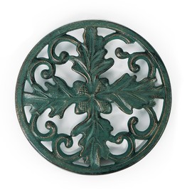 DreamsEden Cast Iron Trivet, Round Decorative Metal Trivets Heavy Duty 6.25” Racks Stands for Hot Dishes and Pans