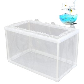 Aquarium Breeder Box - Fish Birthing Tank, Isolation Box - Fish Fry Hatchery, Juvenile Separation Net with Suction Cups, Nursery for Guppy Shrimp