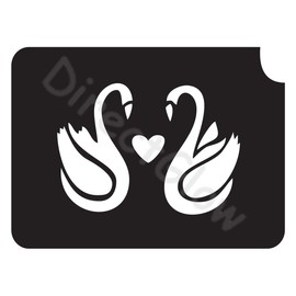 Swans Heart 1001 Body Art Glitter Makeup Tattoo Stencil- 5 Pack