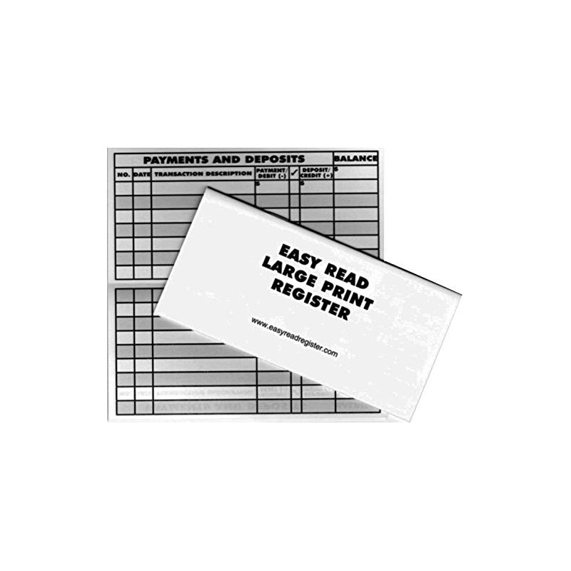 10 Large Print Low Vision Checkbook Transaction Registers White