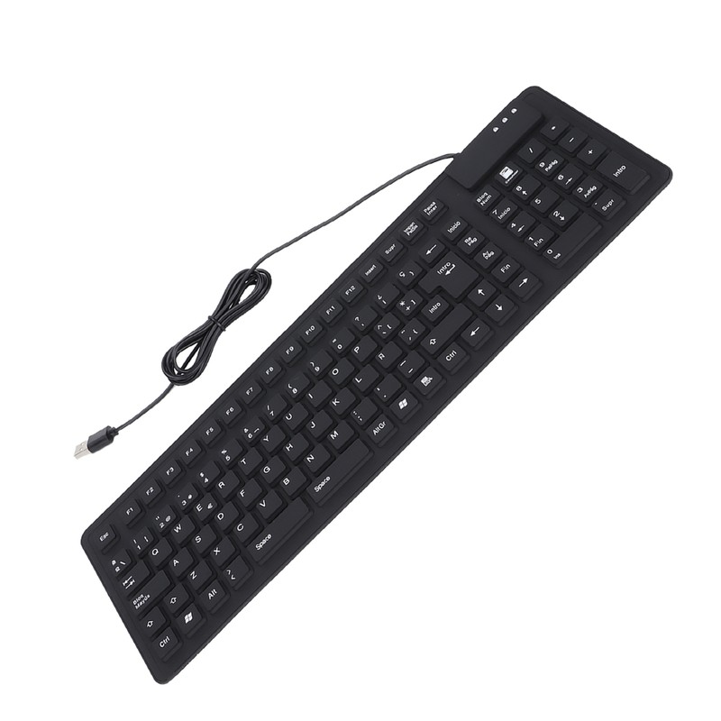 Keyboard 108 Key Spanish USB Wired Portable Foldable Quiet Waterproof