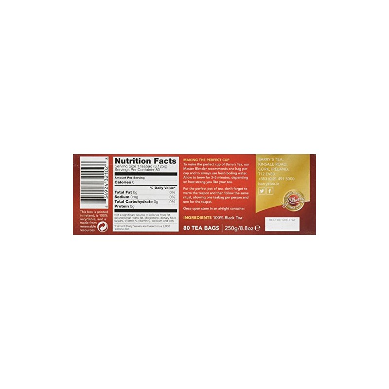 Barry's Tea Gold Blend Bags, 80 Count