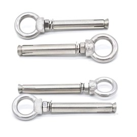 Amycheer Ring Lifting Expansion Eyebolt Screw Bolt 304 Stainless Steel Closed Hook Anchor Eye Bolt Wall Concrete Brick Expansion Screws Bolts Anchors Fastener M8x60mm 5 Pack