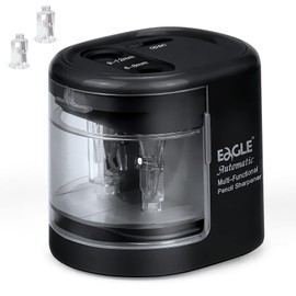 Eagle Double Blade Pencil Sharpener for 6-8mm and 9-12mm Pencils (Black)