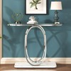 O&K FURNITURE Glass Console Tables for Entryway,Silver Entryway Table with