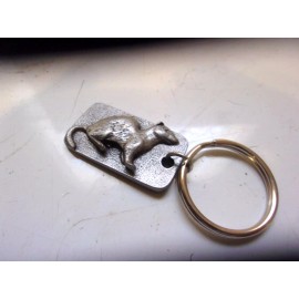 Unbranded 1996 Lead Free Pewter RAT KEY CHAIN NEW OLD STOCK 3" LONG #65