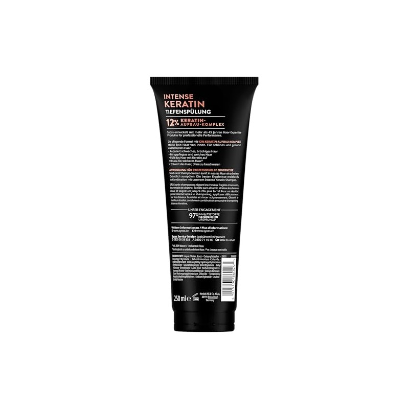 Syoss Deep Conditioner Intense Keratin (250 ml), Nourishing Conditioner with
