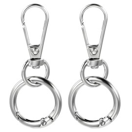 Mabor Key Carabiner, Pack of 2 Key Carabiner with Swivel Metal Carabiner Key Ring Carabiner Hook Key Ring for Car Keys Backpack Waistband