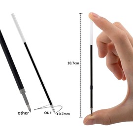 DHWEKU Pack of 60 Ballpoint Pen Refills Black, Retractable Pen Refills 0.7 mm Line Width, Ballpoint Pen Refills Black 107 mm Length, Plastic Ballpoint Pen Refills