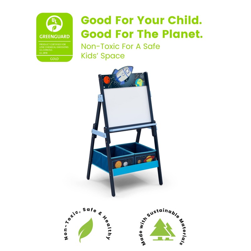 Delta Children Space Adventures Wooden Activity Easel with Storage -