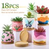 Remerry 6 Pcs 3.5 Inch DIY Ceramic Succulent Pots for