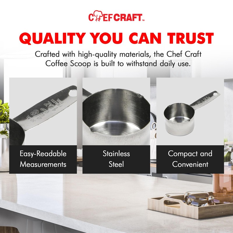 Chef Craft Select Coffee Measurer, 4 inch 2 tbsp, Stainless