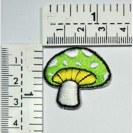 Set 3 Pcs Mini Small Stickers Cute Green Tea Mushrooms Cartoon Patches Iron On Sewing Embroidered Patches Badge Applique DIY Craft Repair Clothes Jacket Jeans Cap Backpacks (15)