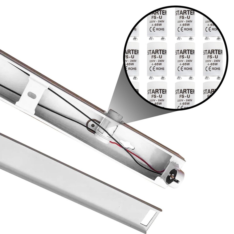 12Pcs Fluorescent Light Starter, 4-65W Starter for Fluorescent Light, 220-240V