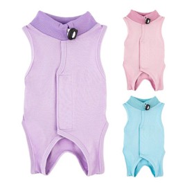 Ling & Bai Cat Professional Recovery Suit, Cat Onesie for Cats After Surgery Female Abdominal Wounds Anti Licking Vest Shirt Outfit for Pet (Blue, M)