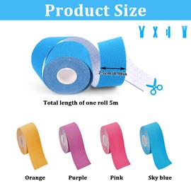 Pack of 4 Anti-Wrinkle Face Tape 2.5 cm x 500 cm Face Tape Wrinkles Make-Up Face Anti-Wrinkle Patches Kinesiology Tape Elastic Waterproof Skin-Friendly Muscle Tape for Firming the Skin