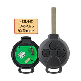 3 Buttons 433 MHz Key Remote Control for Benz Smarter 451 ForTwo ForFour Roadstar with ID46 Chip with Screwdriver and Key Ring
