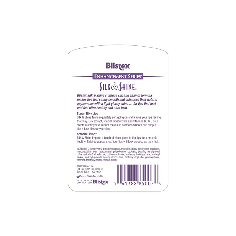 Blistex Silk & Shine - Hidratante labial 0.13 onzas, paquete