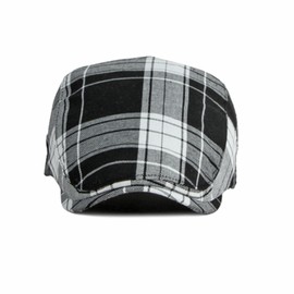 meioro Men's Striped Plaid Newsboy Hat Cabbie Beret Ivy Flat Cap Adjustable Gatsby Hat Hunting Driving Adjustable Cap