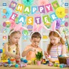 33PCS Easter Decorations Set, Happy Easter Banner, Pom Poms, Egg