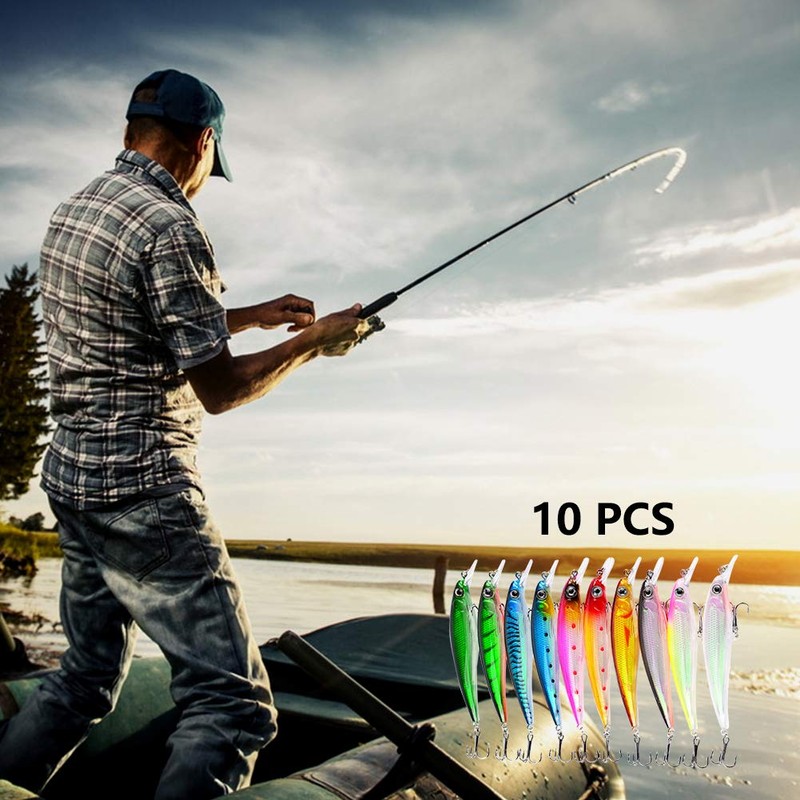 Aozzy 10 Piece Blinker and Spinner Bait Fishing Accessories Fishing