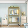 FUTASSI P1 Rolling Clothes Rack, Movable Metal Garment Closet Organizer