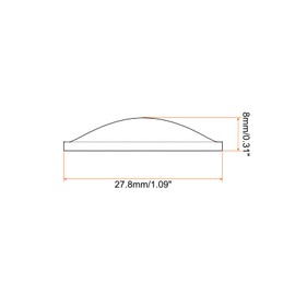 PATIKIL Diameter 27.8mm Height 8mm Flat Convex Lens, 10 Pcs Acrylic LED Optical Convex Condenser Lens for LED Flashlight Bike Head Lamp, Transparent